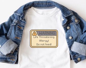 Toddler Gamer Food Allergy Tee / No me alimentes camisa / Alergia alimentaria severa / Camisa de videojuegos