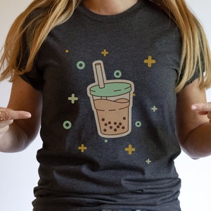 Boba Short Sleeve Tee| Bubble Tea T Shirt| Boba Milk Tea Tshirt, Bubble Tea friend Present, Kawaii Milk Tea, Gamer Boba Tea Gift