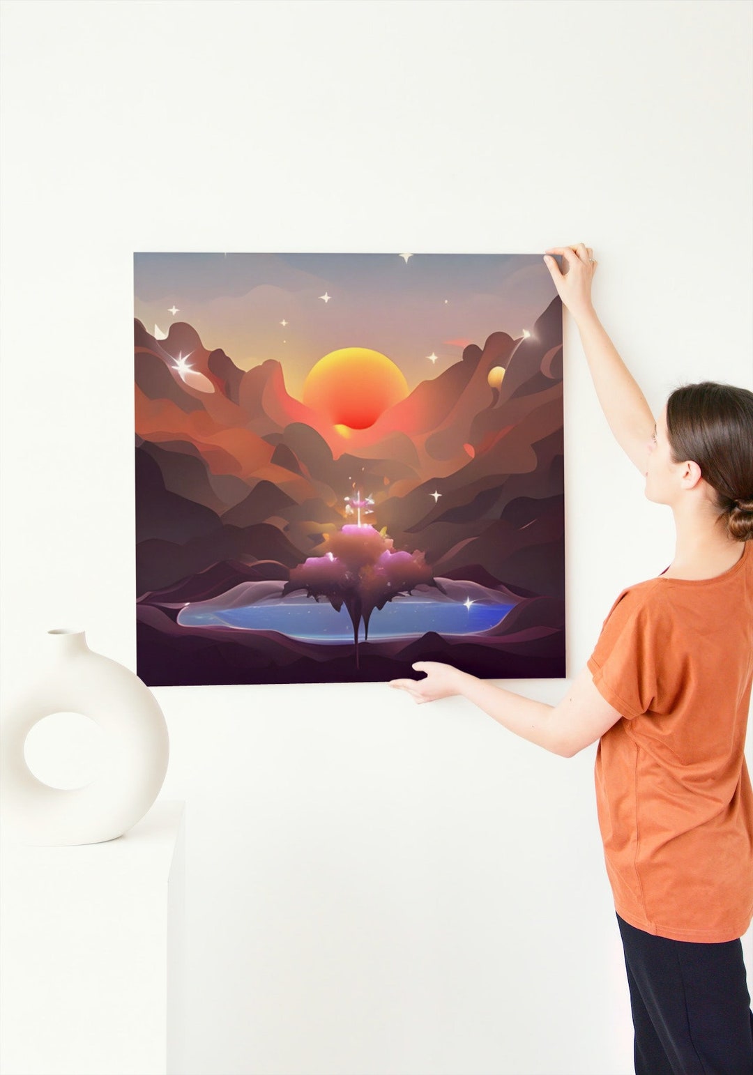 Printable High Vibe Wall Art Abstract Boho Illustration Etsy