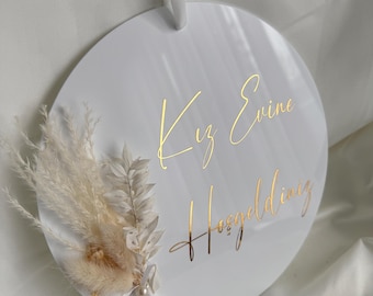 Door sign for bride pick-up: kiz evi naz evi, söz deko, kiz evine hosgeldiniz, Reception sign