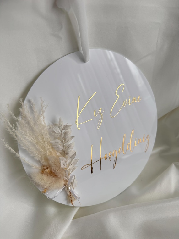 Türschild Brautabholung kiz evi naz evi, söz deko, kiz evine hosgeldiniz, Empfangsschild