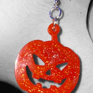 Pumpkin Earrings | Resin Earrings | Customizable | Halloween | Fall Time | Made to Order | Made by samsandgrams