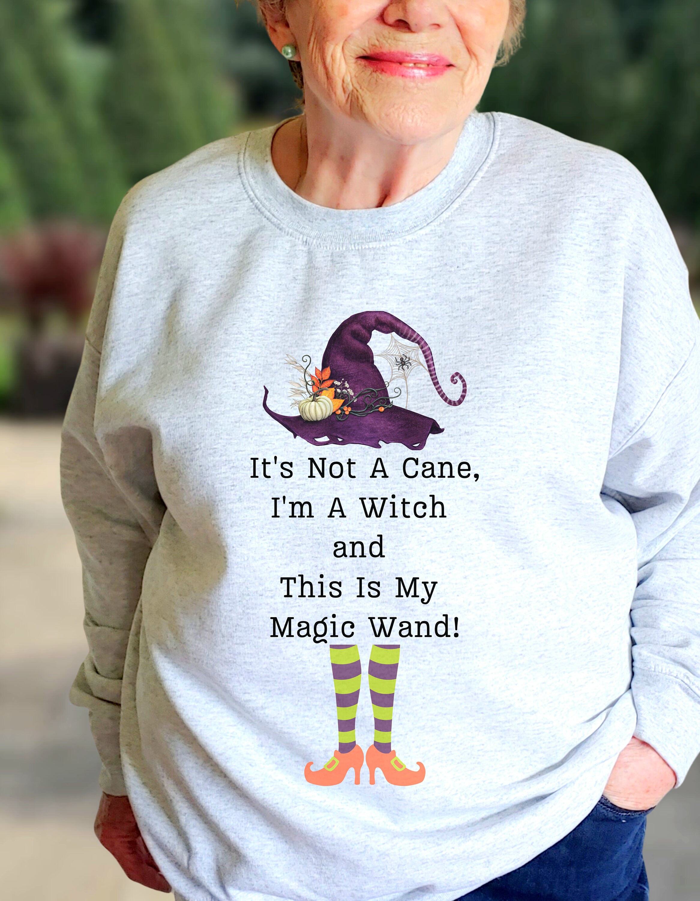 Discover Funny Halloween Shirt for Grandma Halloween Gift for Mom Halloween Elderly Costume Senior Citizen Womens Halloween Witch Shirt Cute