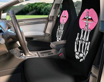 Skeleton Car Seat Covers,Skeleton Car Seat Covers for Vehicle,Skeleton Car Accessories,Skeleton Car Decorations,Car Seat Covers for Women