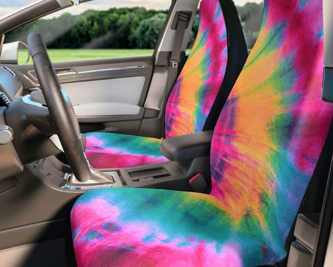 Tie Dye Car Seat Covers, Tie Dye Seat Covers for Car, Tie Dye Car Decorations,tie Dye Car