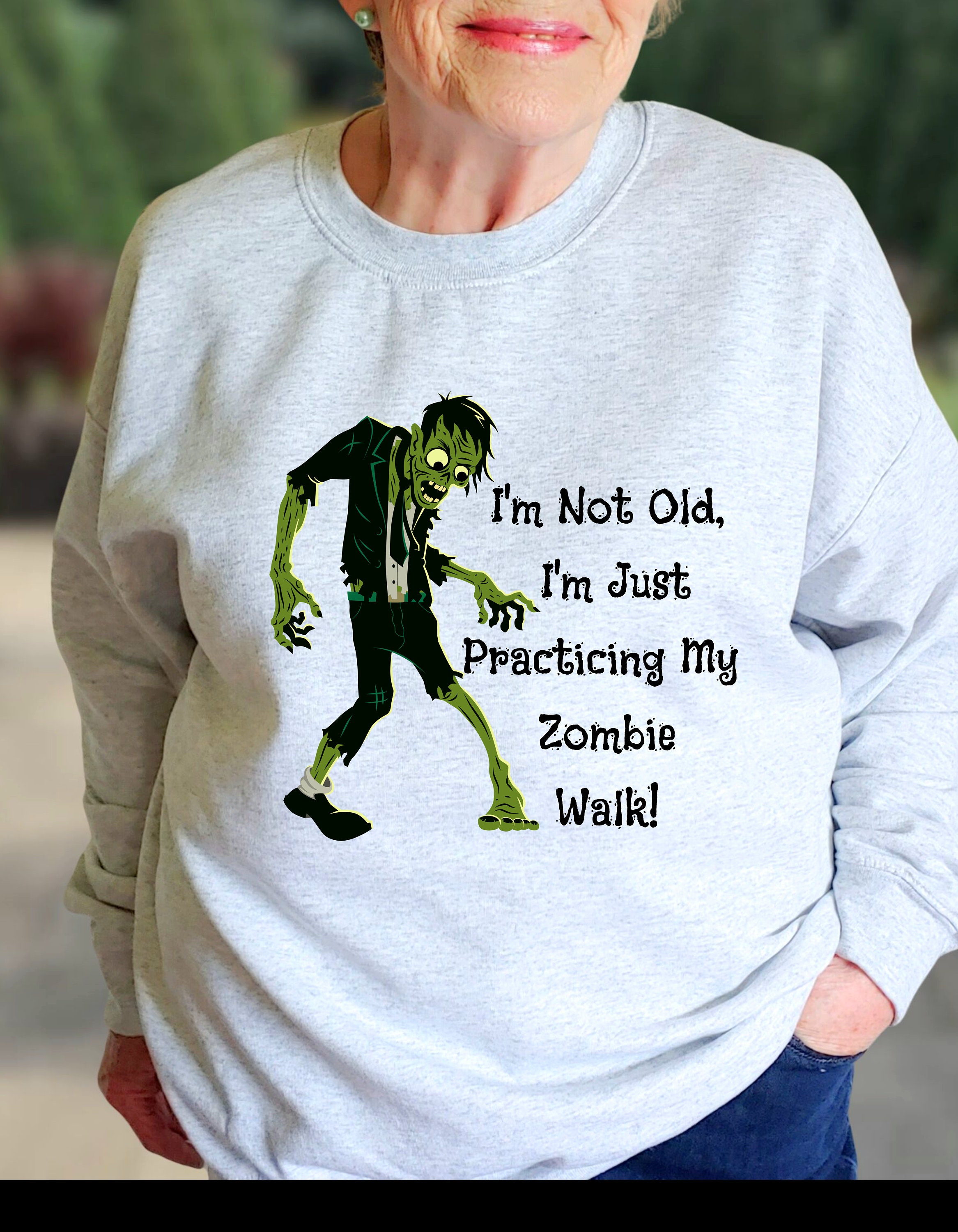 Discover Funny Halloween Shirt for Grandma Halloween Sweatshirt for Grandpa Funny Halloween Shirt for Senior Elderly Halloween Gift for Mom Dad