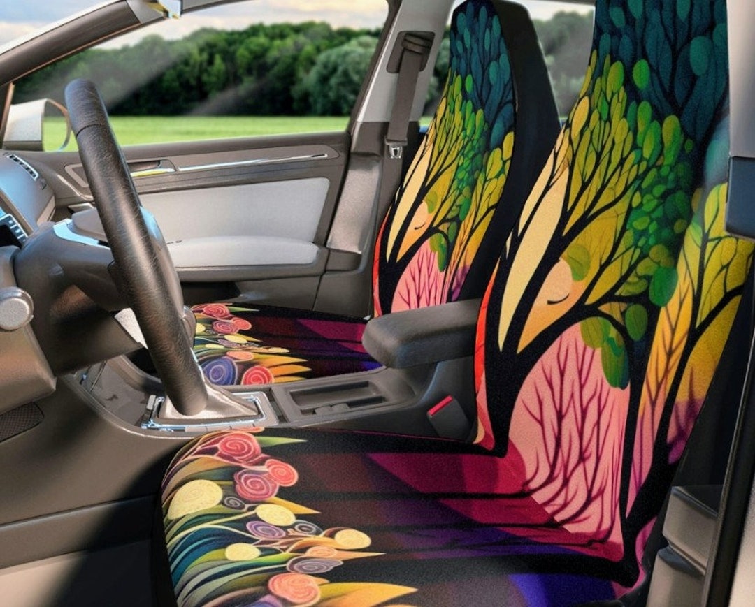 Forest Car Seat Covers for Vehicle,tree Design Car Seat Covers, Tree
