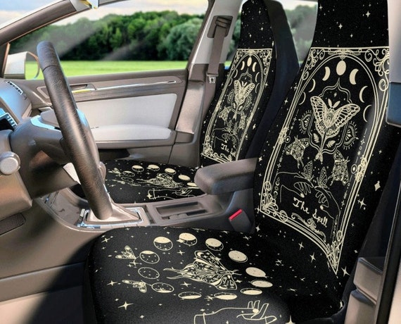 Sun and Stars Car Seat Covers for Girls Purple Witchy Aesthetic Celestial Car  Accessories Boho Sun Gold Purple Car Decor 
