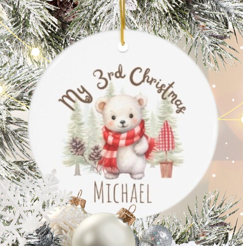 3rd Christmas Ornament Boy's Child Boy Third Christmas Custom Name Year
