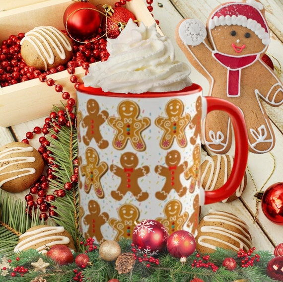 ANPIOX Peperkoek Koffie MuGingerbread Man Mok, Unieke Vormige Kerst