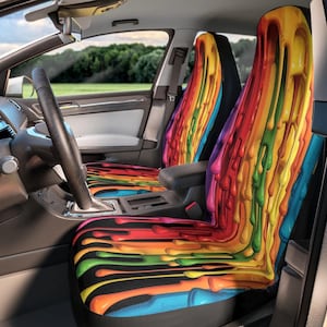 Car Seat Covers,Paint Splash 3D Effect,Retro Seat Covers, Car Truck SUV seat covers, Universal Fit, New Driver Gift, 16th Birthday Gift