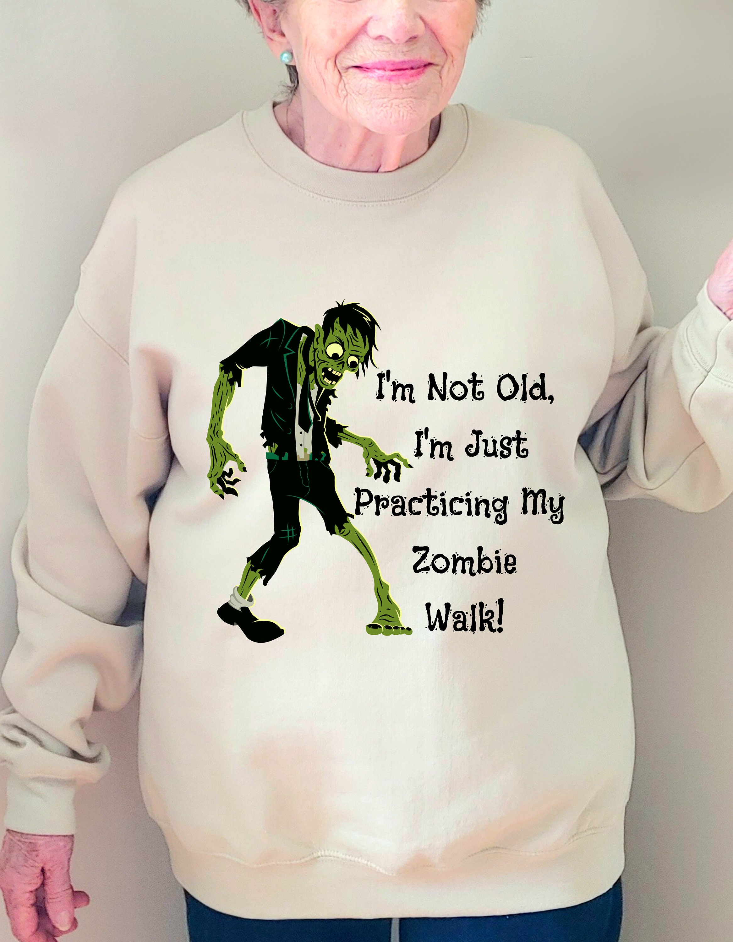 Discover Funny Halloween Shirt for Grandma Halloween Sweatshirt for Grandpa Funny Halloween Shirt for Senior Elderly Halloween Gift for Mom Dad