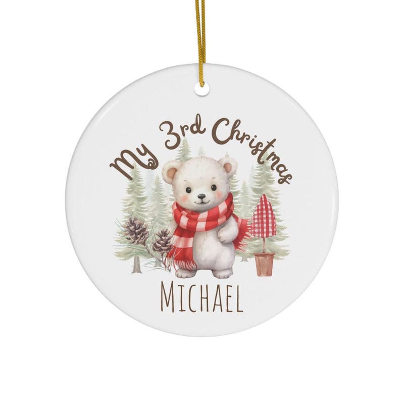3rd Christmas Ornament Boy's Child Boy Third Christmas Custom Name Year