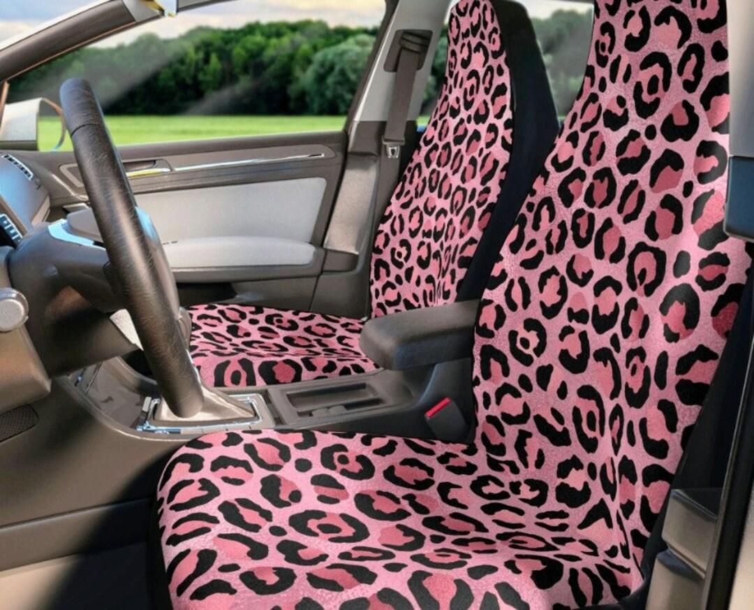 Pink Leopard Car Seat Coverspink Leopard Print Car Etsy