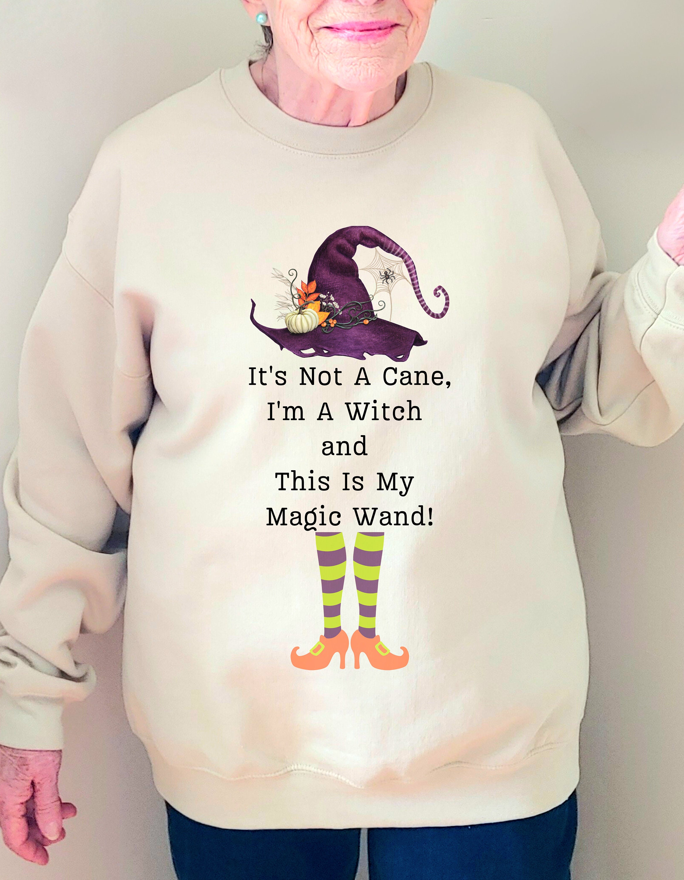 Discover Funny Halloween Shirt for Grandma Halloween Gift for Mom Halloween Elderly Costume Senior Citizen Womens Halloween Witch Shirt Cute