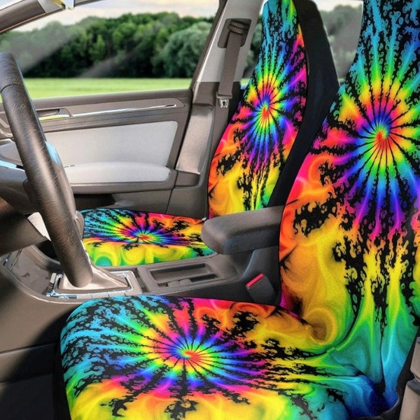 Gold Tie Dye Car Seat Covers