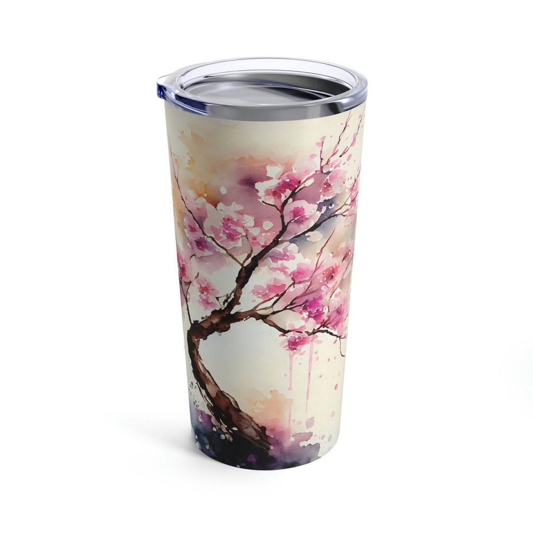 Cherry Blossom Travel Cup,cherry Blossom Coffee Mug With Lid,hot and