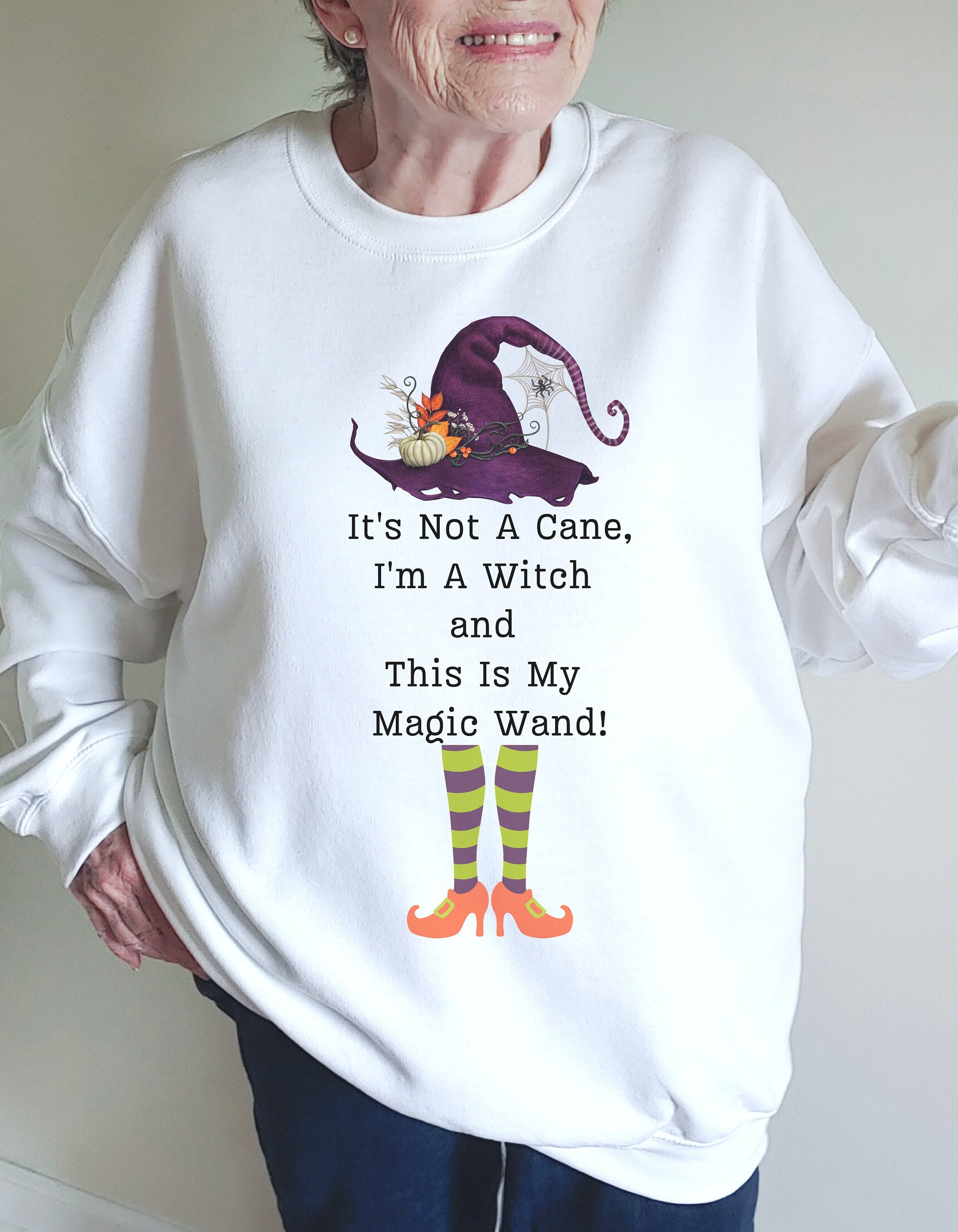 Discover Funny Halloween Shirt for Grandma Halloween Gift for Mom Halloween Elderly Costume Senior Citizen Womens Halloween Witch Shirt Cute