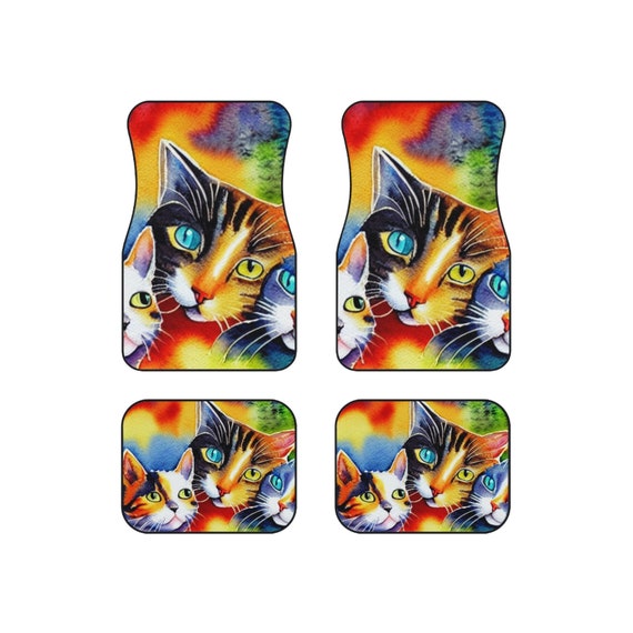 Cat Car Mats,cat Floormats,colorful Cats Floor Mats,cat Decor for