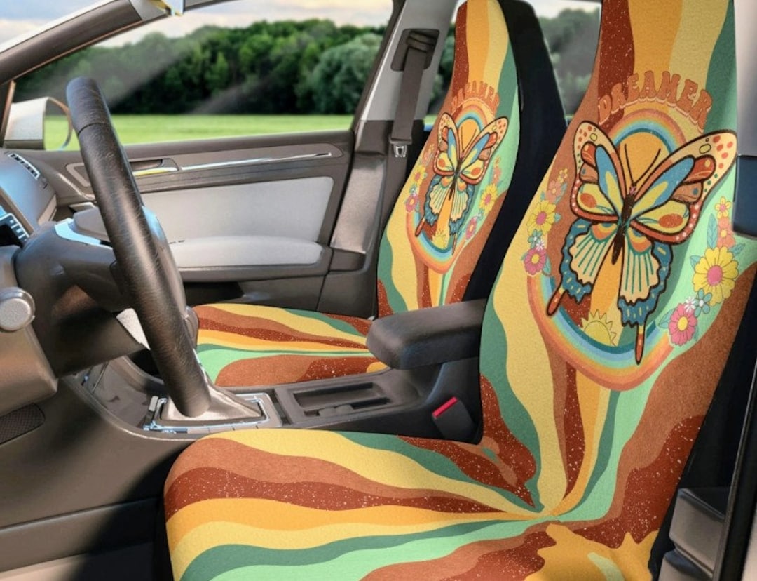 Butterfly Car Seat Covers,retro Car Seat Covers,boho Seat Covers,groovy