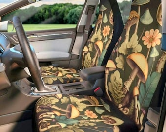 Mushroom Car Seat Covers for Vehicle,Mushroom Car Accessories,Mushroom Car Decorations, Cottage Mushroom Seat Protectors