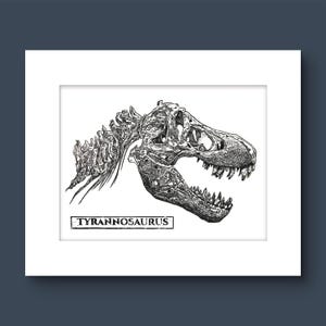 Tyrannosaurus Rex Lino Print | Wall art | Limited edition Lino cut print | Ideal gift for dinosaur enthusiast.