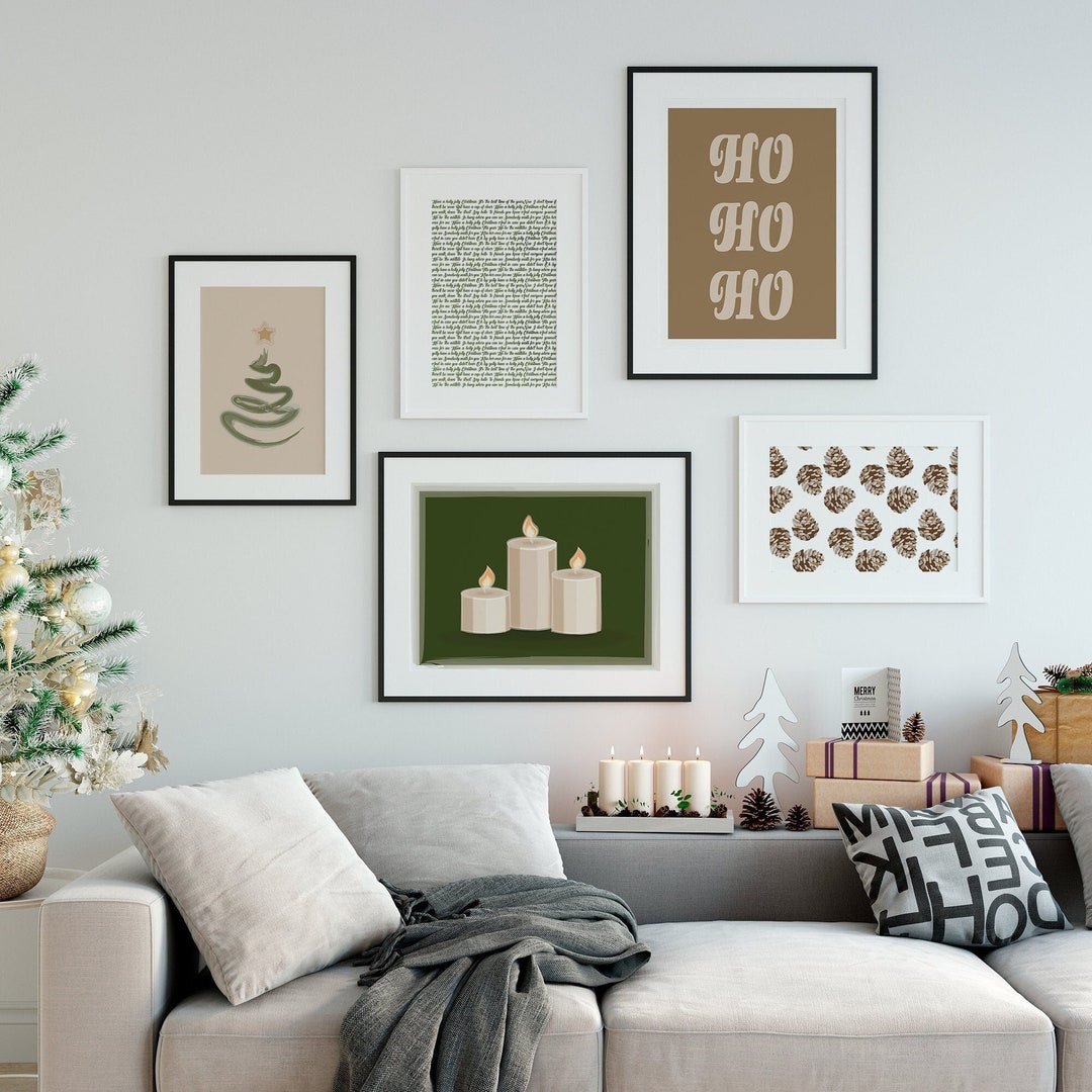 Printable Christmas Gallery Wall Neutral Etsy