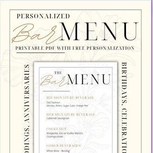 Wedding/Celebration Bar Menu
