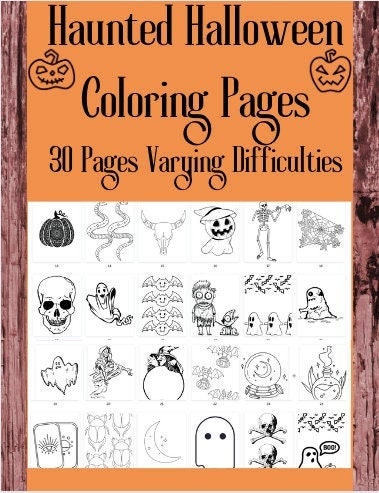 Halloween Coloring Pages - 30 Printable Coloring Pages - Etsy