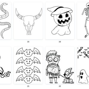 Halloween Coloring Pages - 30 Printable Coloring Pages - Etsy