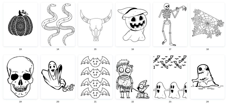 Halloween Coloring Pages - 30 Printable Coloring Pages - Etsy
