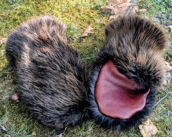 Beaver Half Gauntlet Mittens
