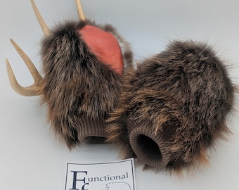 Knit cuffed Beaver Fur Mitten
