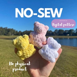 NO-SEW EASY Gummy Bear crochet pattern, small plushie crochet pattern, small easy no sew crochet pattern, bear amigurumi, food crochet plush