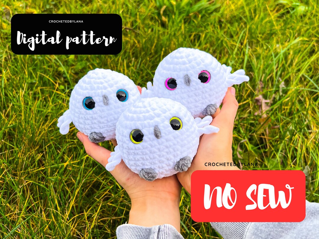 No Sew Owl Crochet Pattern Easy Small Crochet Owls Amigurumi Etsy
