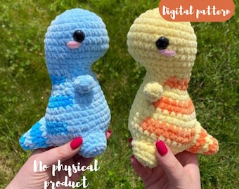 EASY Dinosaur crochet pattern, beginner friendly crochet pattern, dinosaur t-rex plush toy, dino amigurumi plushie, small trex dino plush