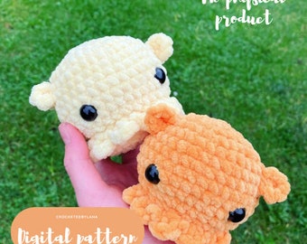 FÁCIL Patrón de crochet de pez Chonky Cuddle, patrón de crochet amigable para principiantes, juguete minifelpa de criatura marina, peluche amigurumi de pez abrazado pequeño