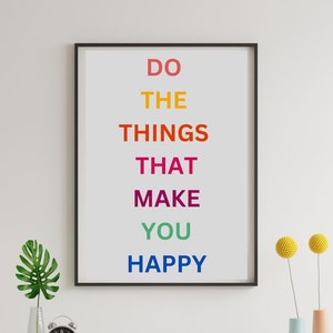 Positive wall art| dressing room prints| happiness quote| Motivational Quotes| cute art| prints with words| Happy Inspirational | HomeDecor