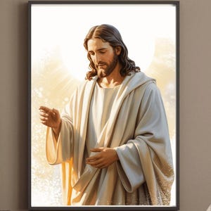 Come Follow Me, Jesus Portrait, Christian Artwork, Catholic Art Wall Decor, Picture of Christ LDS, Bible Art Poster, Jesus Printable art