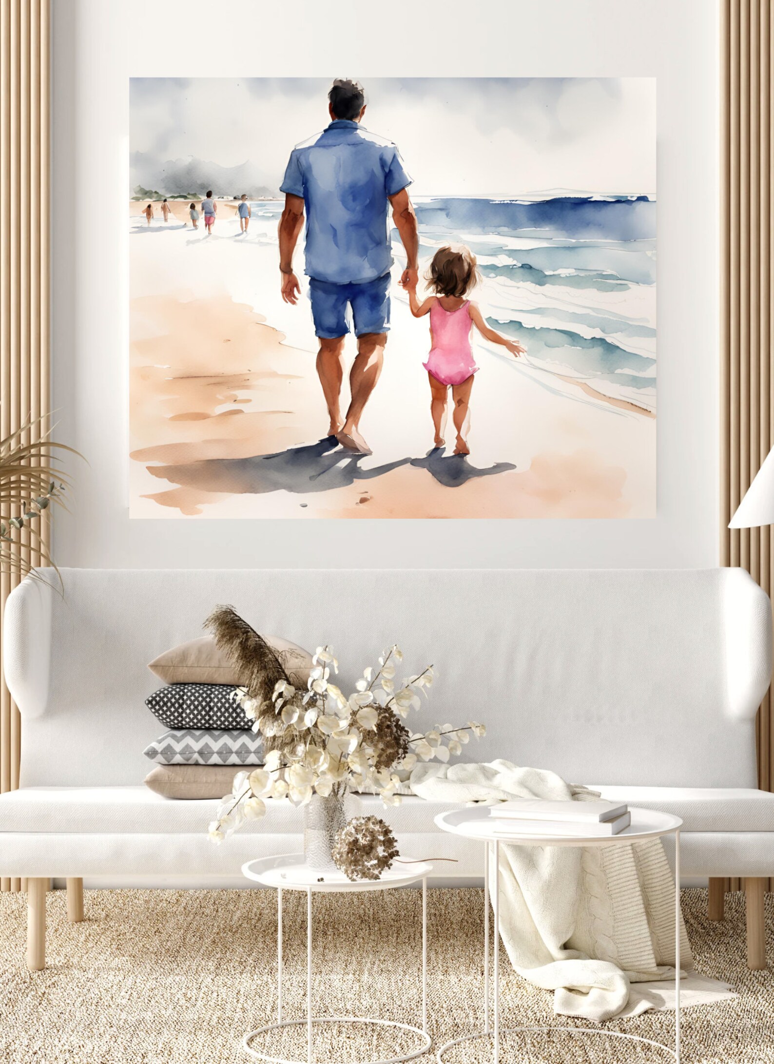 Personalized Framed Wall Art Father and Kids, PRINTABLE Father’s Day ...