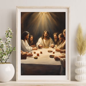 Serene Serenity: Jesus Seated with Disciples - Digital Wall Art
