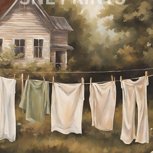 Farmhouse Laundry Room Printable | Vintage Wash Day Decor | Printable Laundry Room Art | Vintage Farmhouse Decor Painting | SNE Prints
