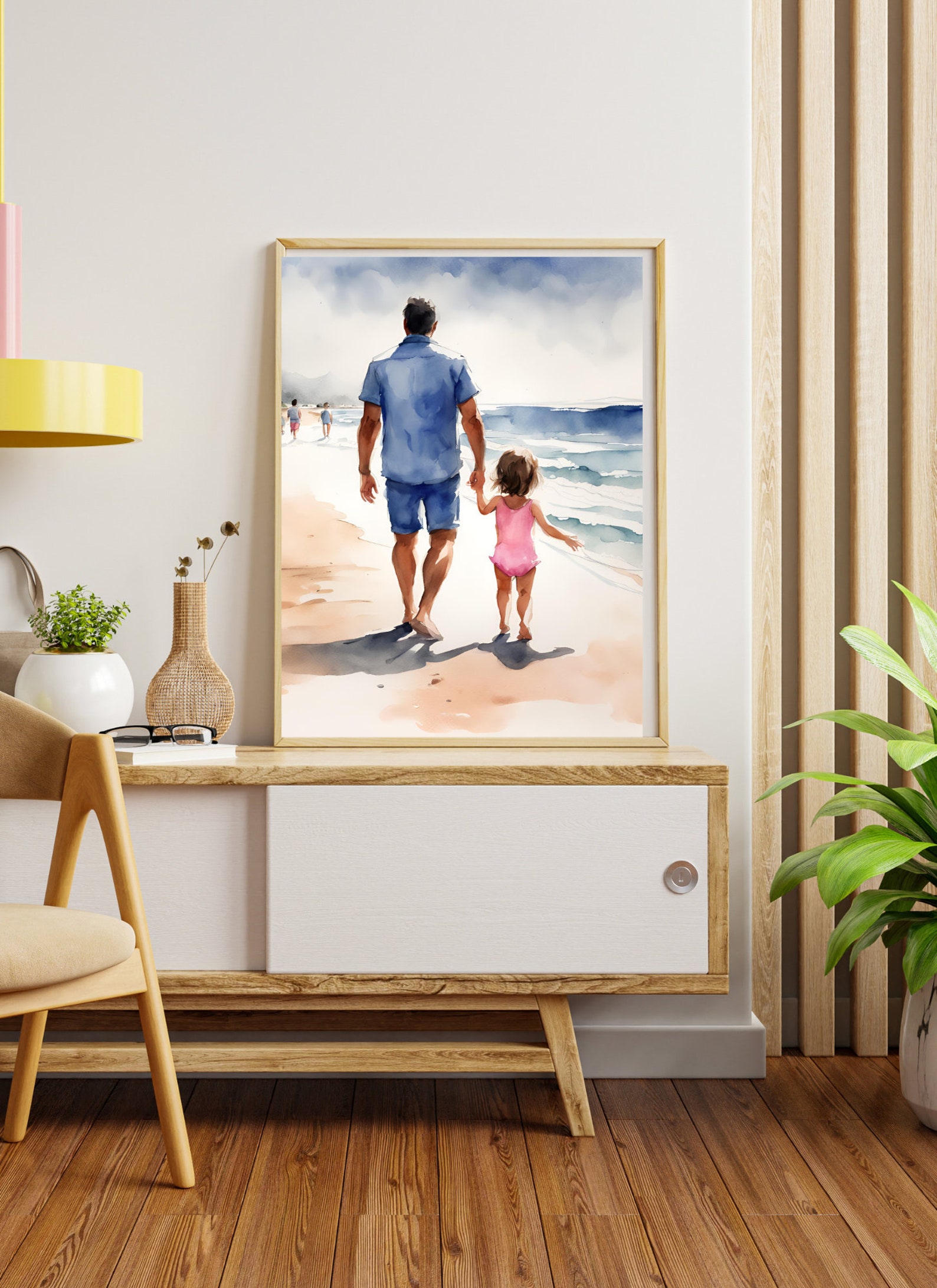 Personalized Framed Wall Art Father and Kids, PRINTABLE Father’s Day ...