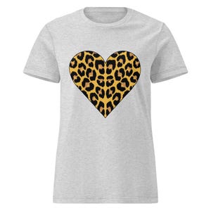 Leopard Print Heart Shirt, Leopard Heart T-Shirt, Cute Valentines Day Heart Shirt, Valentines Day Love Tee, Valentine Shirt Heart Women