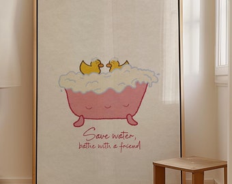 Cute Bathroom Wall Art Funny Bathroom Print Trendy Minimalist Duck Cute Quote Decor Funny Bathroom Wall Art Print Digital Download 1 Print