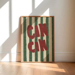 Cin Cin Bar Cart Print Wall Art Christmas Cocktail Wall Art, Holiday Decor, Wine Poster, Minimalist Printable Art, Christmas Decor
