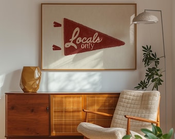 Beach House Decor Locals Only Print Pennant Red Flag Printable Wall Art  Nautical Nursery Decor Coastal Wall Art Summer Print Shore Wall Art