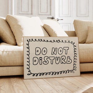 Bitte nicht stören Mid Century Print Bauhaus Druck, Trendy Schlafzimmer Poster, Typografie Print Schlaf Poster Ästhetische Wandkunst Digitales Schlafzimmer Dekor