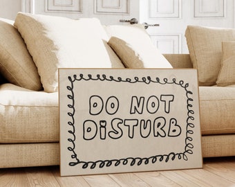 Do Not Disturb Mid Century Print Bauhaus Print, Trendy Bedroom Poster,Typography Print Sleep Poster Aesthetic Wall Art Digital Bedroom Decor