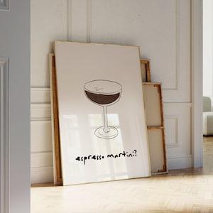 Espresso Martini Impresión Bar Arte Impresión Cóctel Cartel Bar Carro Pared Arte Alcohol Impresión Arte Bebidas Pared Decoración Descarga Digital